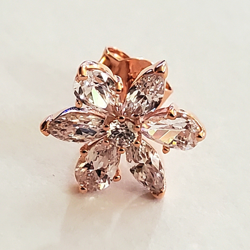 Authentic NEW Pandora Sparkling Herbarium Cluster Stud Earrings 14KRG CZ - Picture 4 of 9
